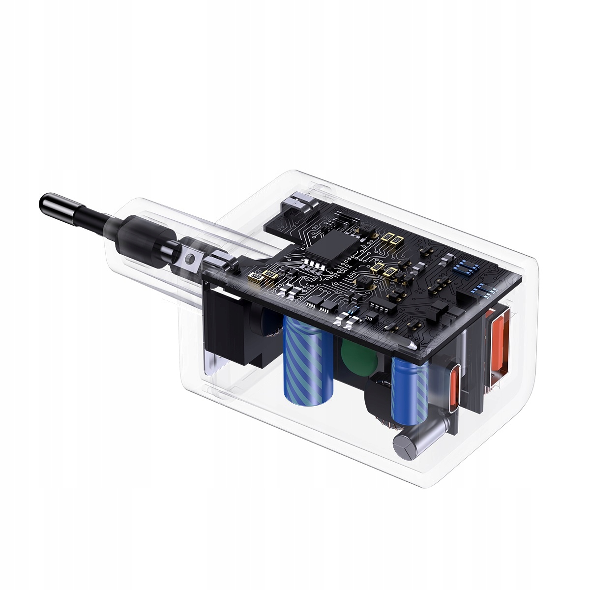 BASEUS SZYBKA ŁADOWARKA SIECIOWA DO TELEFONU 2X USB USB-C 30W PD QC 3.0 AFC Przewód w zestawie nie