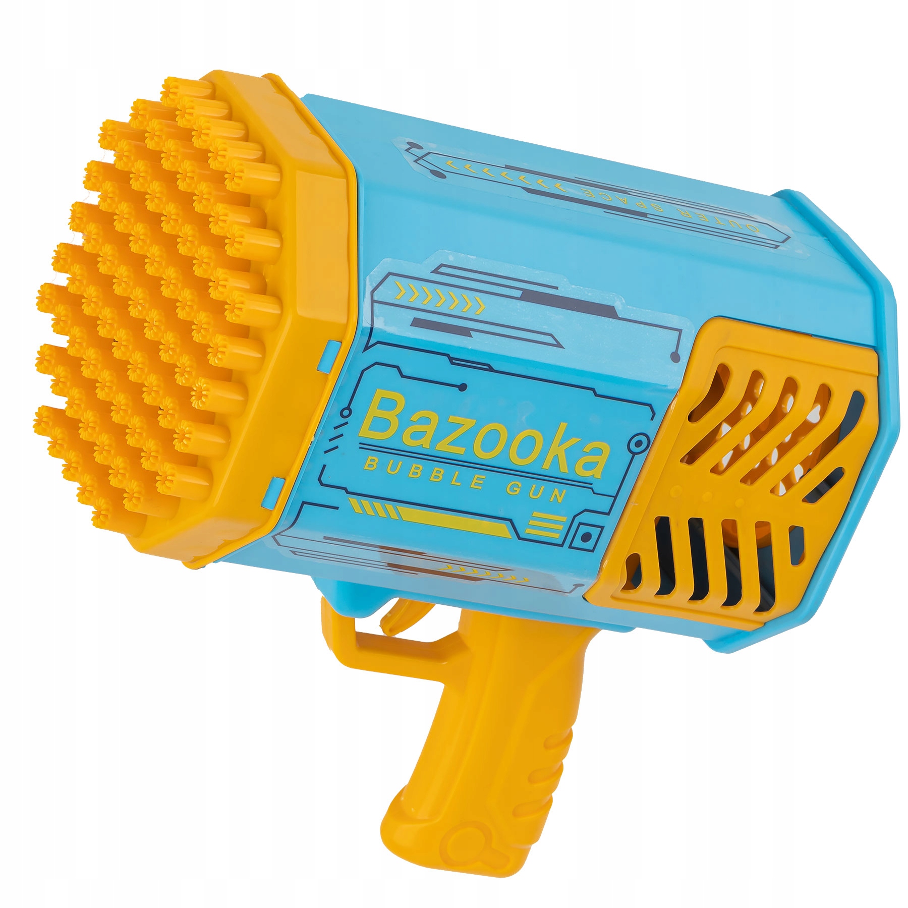 Pistolet na bańki automat do baniek Bazooka Bubble 69 otworów 2 x Płyn Marka MAT Group