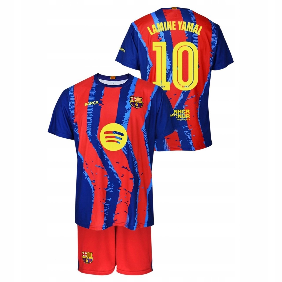 Fc Barcelona Lamine Yamal komplet koszulka spodenki junior box 2025/26 164