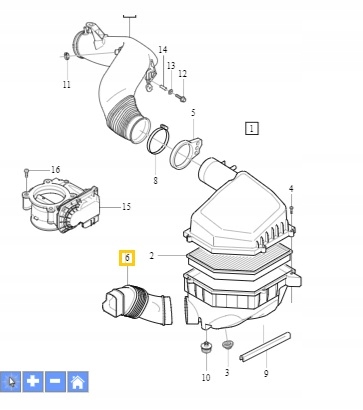 DOLOT OBUDOWY FILTRA POWIETRZA OE VOLVO S80 V70 Producent części Volvo OE