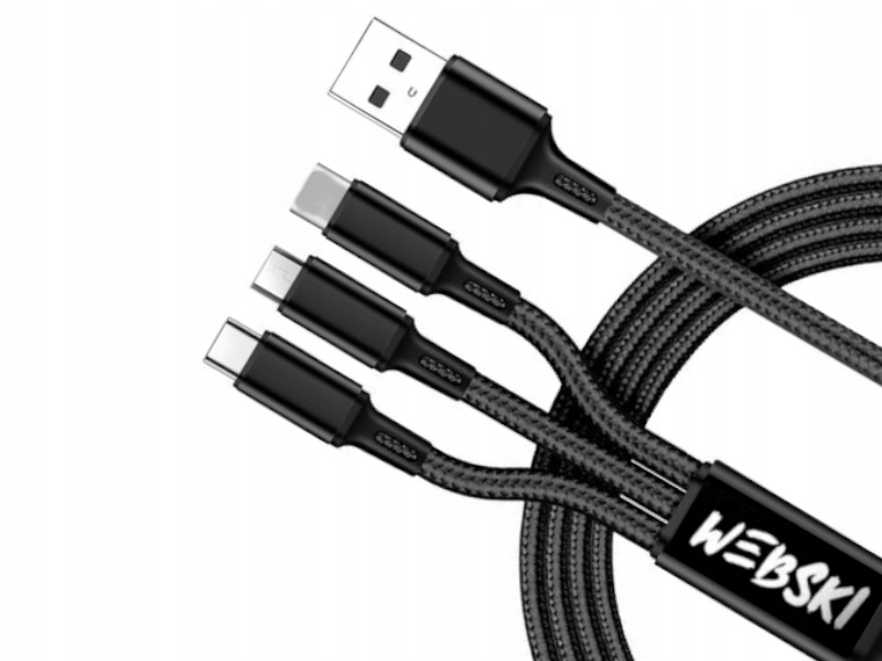 

Przewód Kabel 3w1 do Ładowania Telefonów Tabletów