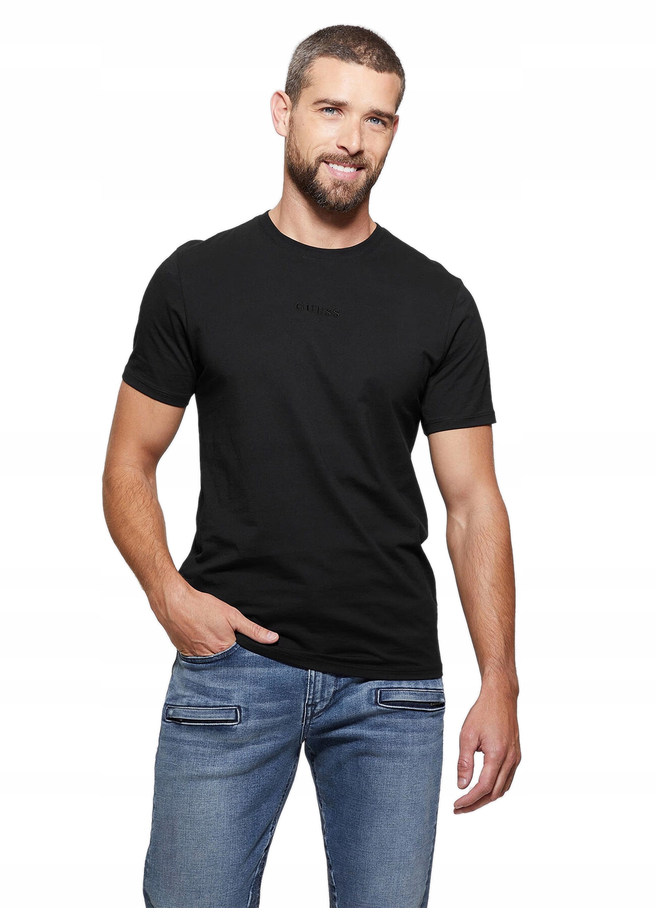 Guess černé pánské bavlněné tričko s tričko, velikost M
