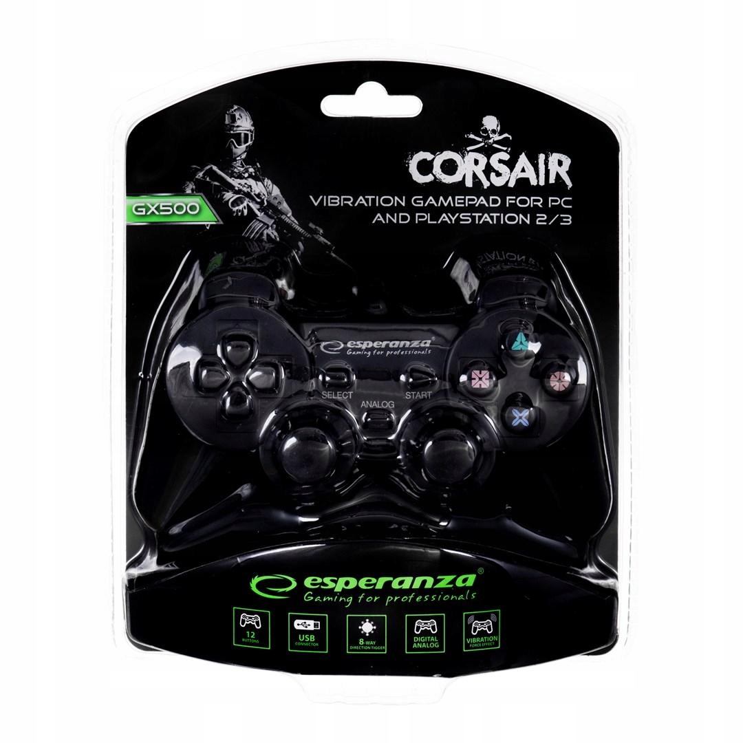 Gamepad Esperanza EG106 Pc, PS2, PS3 kolor czarny