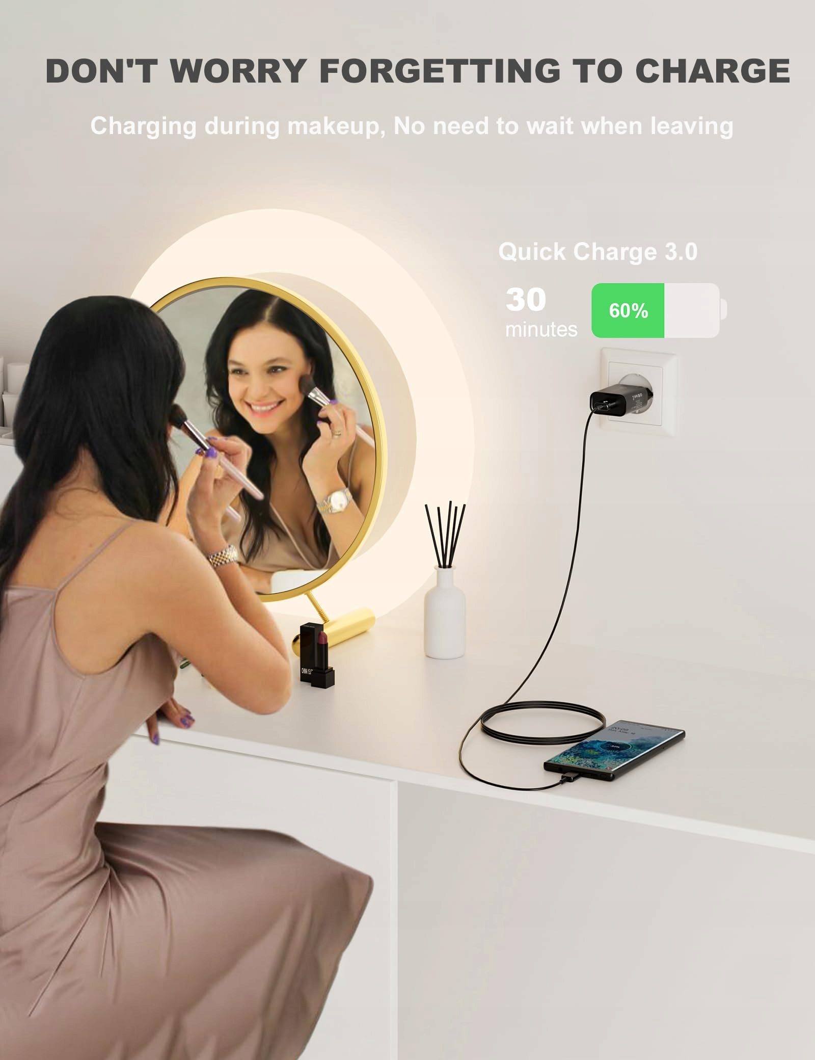 KAYSHOW USB-C Fast Charger 2m for Samsung Huawei Xperia Redmi — miniatura 4