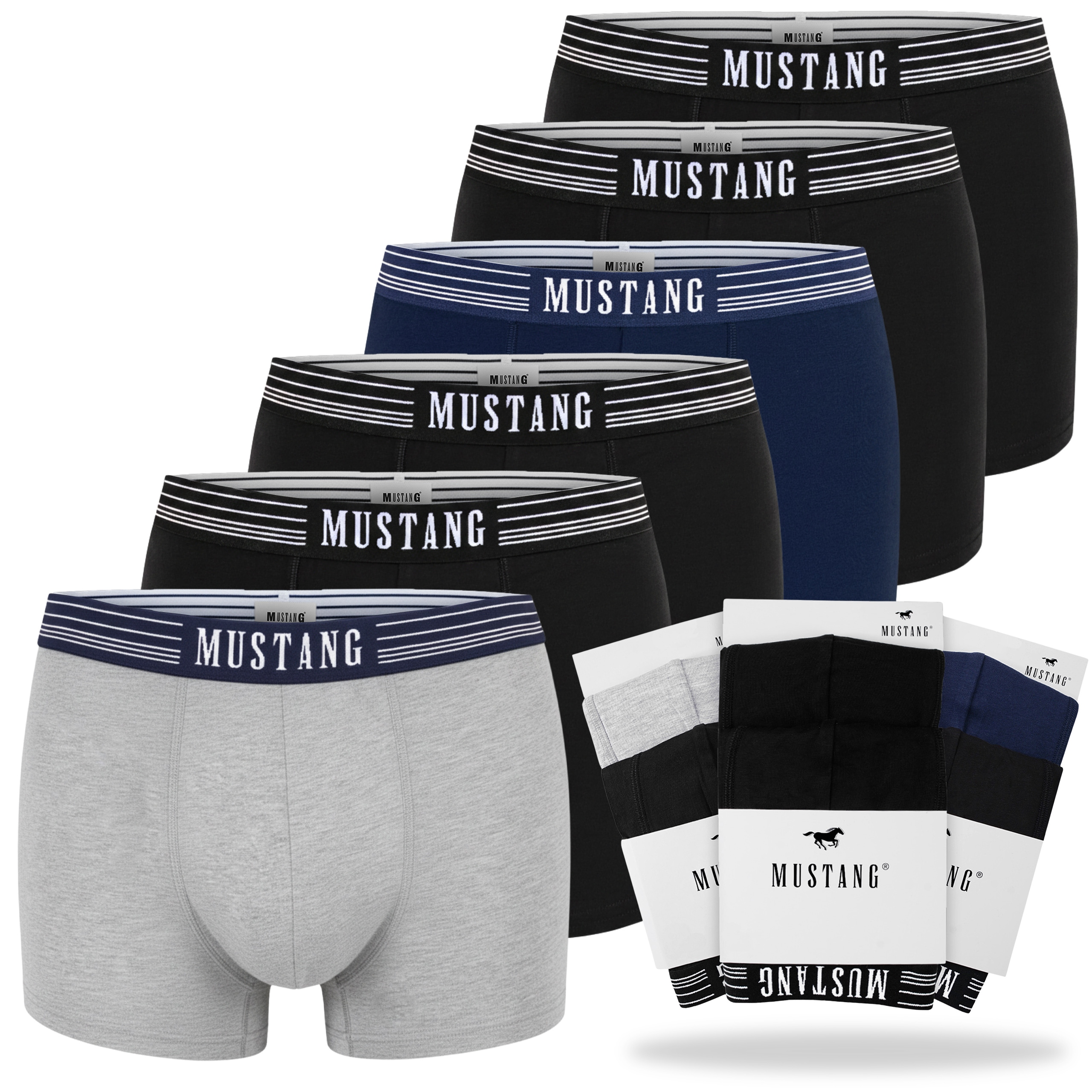 Mustang Pánské boxerky Bavlna BM1053 6 Kusů Velikost XL