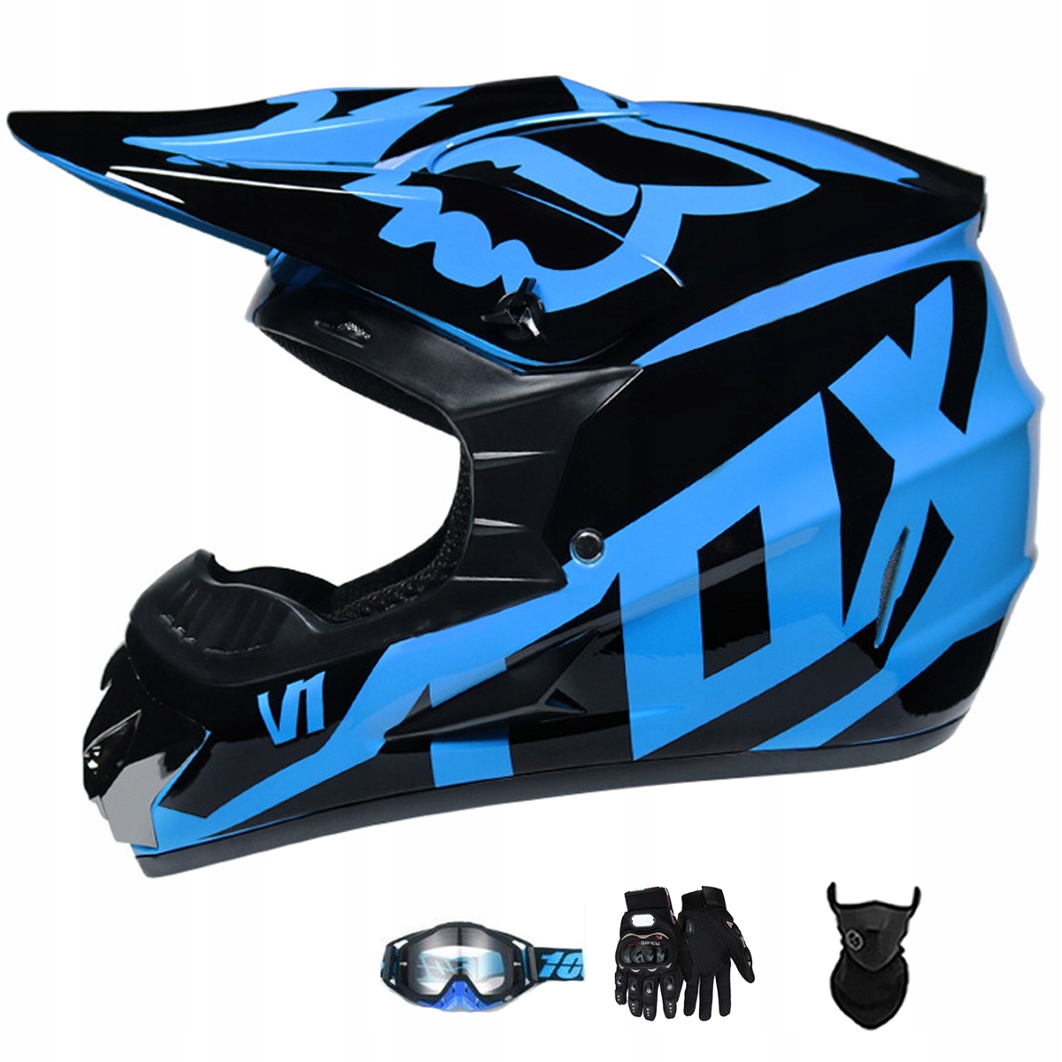 Motocyklová Přilba Lehká Enduro Quada Brýle Rukavice Maska M