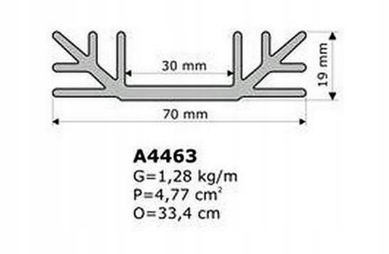 Radiator A4463/10cm 3,7K/W
