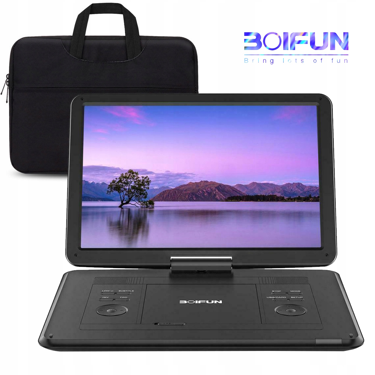 17.5'' LCD Przenośny Samochodowy Odtwarzacz DVD Fioletowy 5000mAh Aku