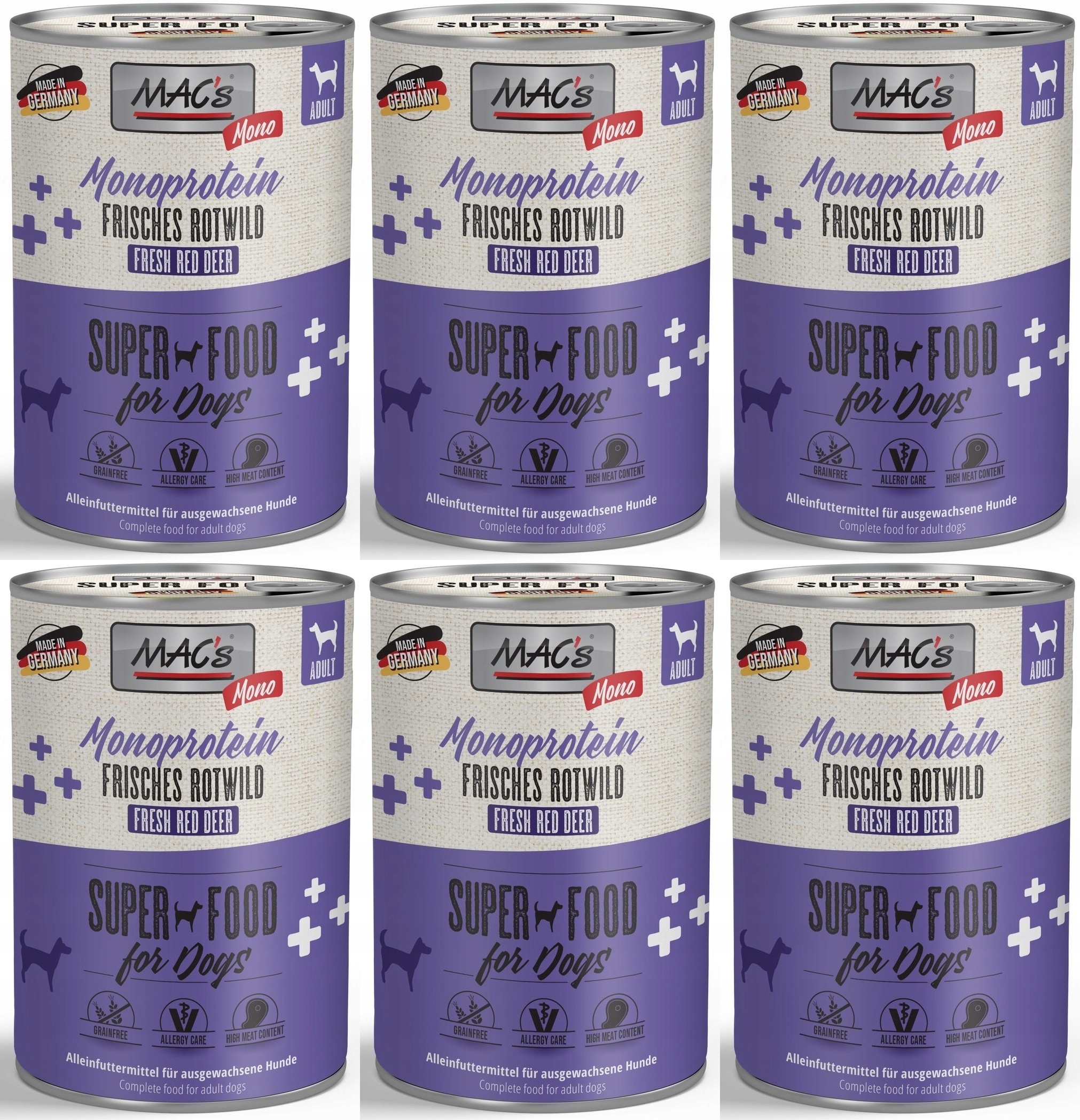 Levně MAC's Pes Monoprotein Jelen 6 x 400 g