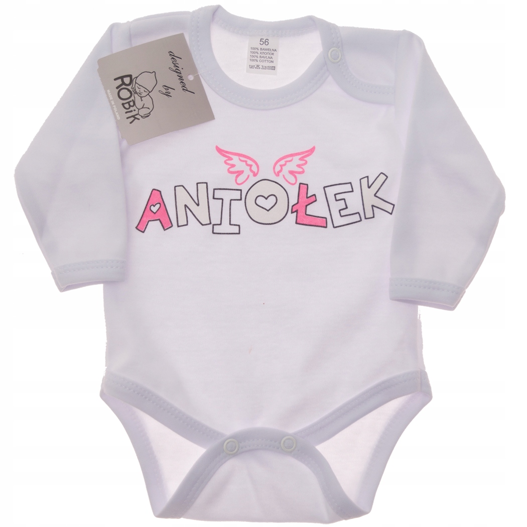 

Białe Body Aniołek długi rękaw r.80 Robik