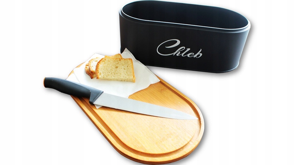 CHLEBAK EMALIOWANY Z POKRYWĄ BAMBUSOWĄ DESKA Rodzaj z deską