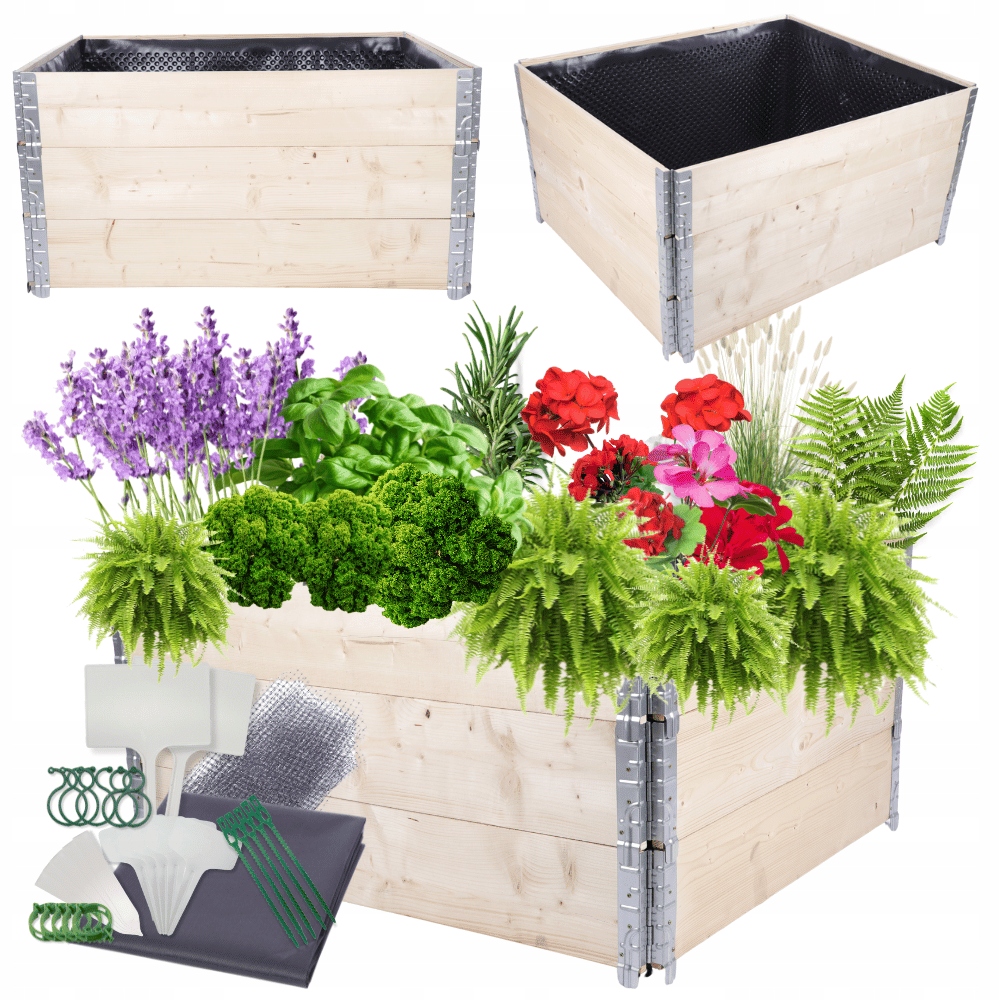 Vyvýšený kaskádový záhon nastaviteľný 60x120x100 impregnácia Fólia Kubelky