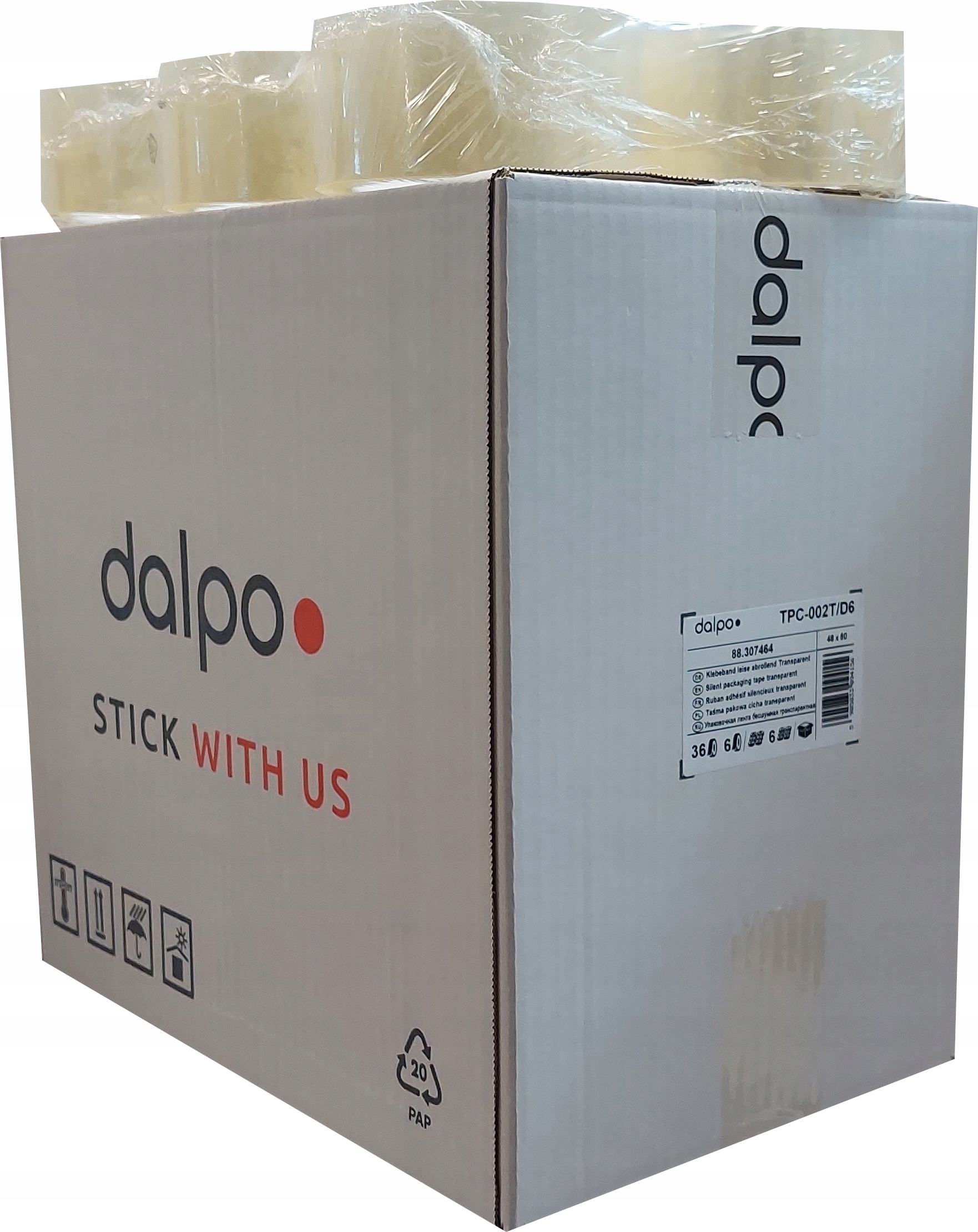 Taśma pakowa 48x60 Eurotape Cichego odwijania transparentna 36szt