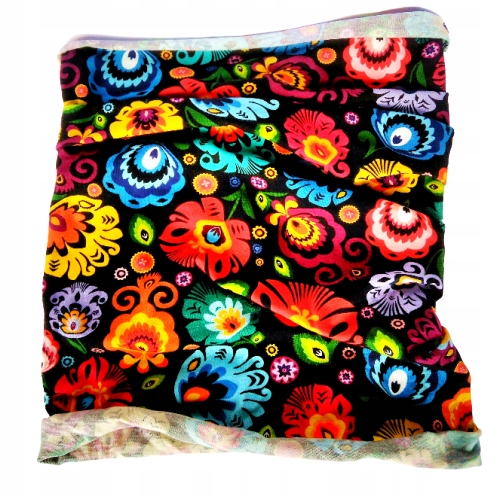 

Bandana Folkowa Cz- Opaska Czapka Komin Chustka