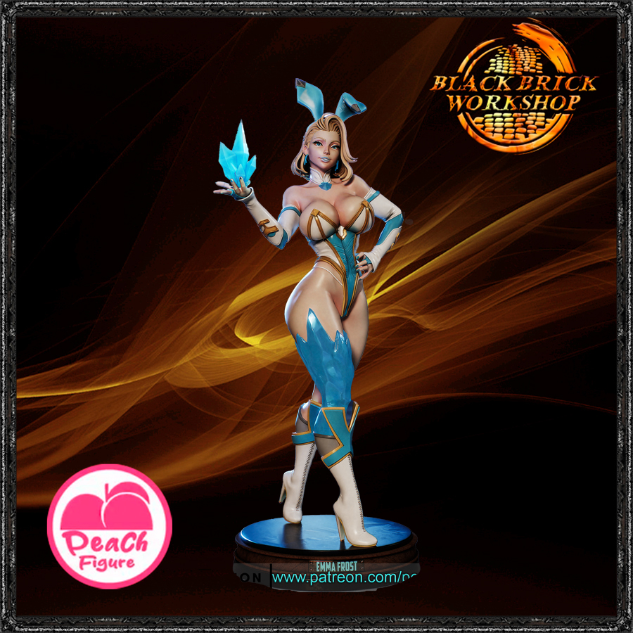 Emma Frost Neupravená soška broskvové barvy 1/24 (75mm) měřítko (sfw) 3D tisk
