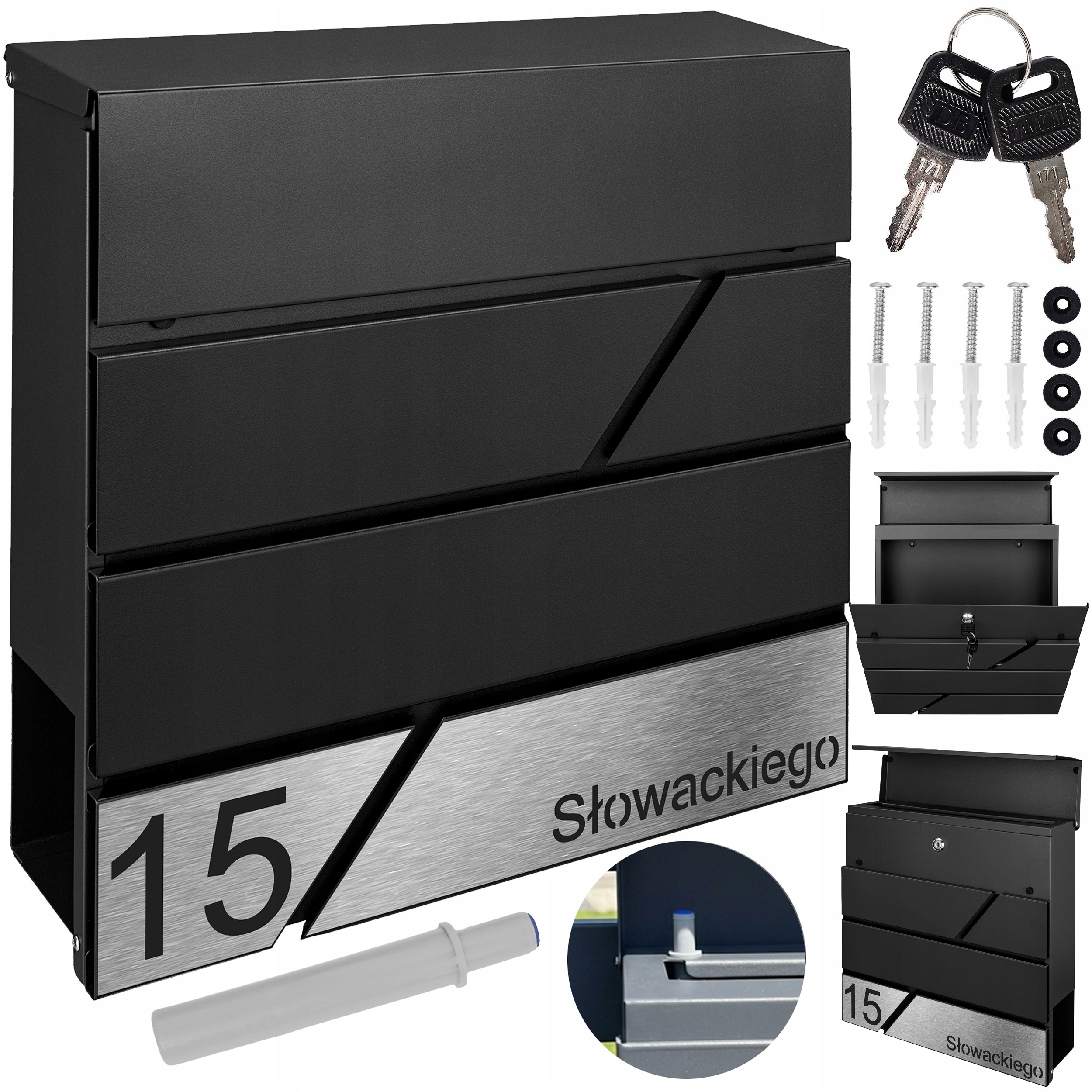 Černá Moderní Poštovní Schránka S Laminátem