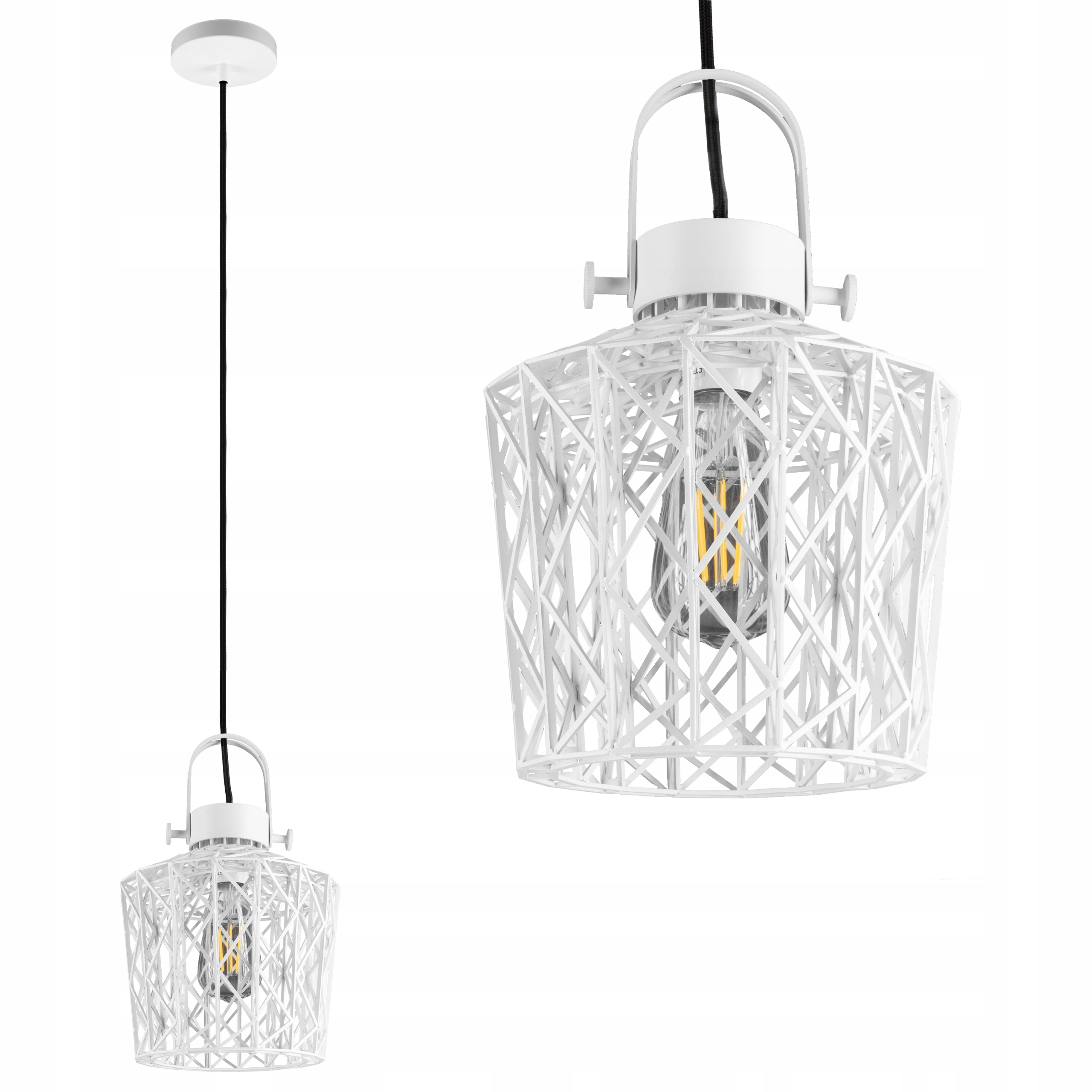 

Lampa sufitowa wisząca Loft Żyrandol Retro Biała