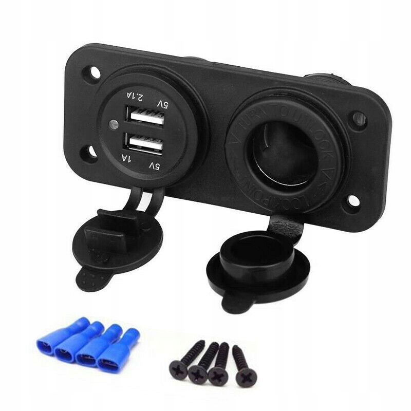 Adaptateur 12V Vers USB Heemol – Double Port USB 3A – Module DC/DC étanche 15W – Avec Fusible – Pour Voiture, Bateau, Camping