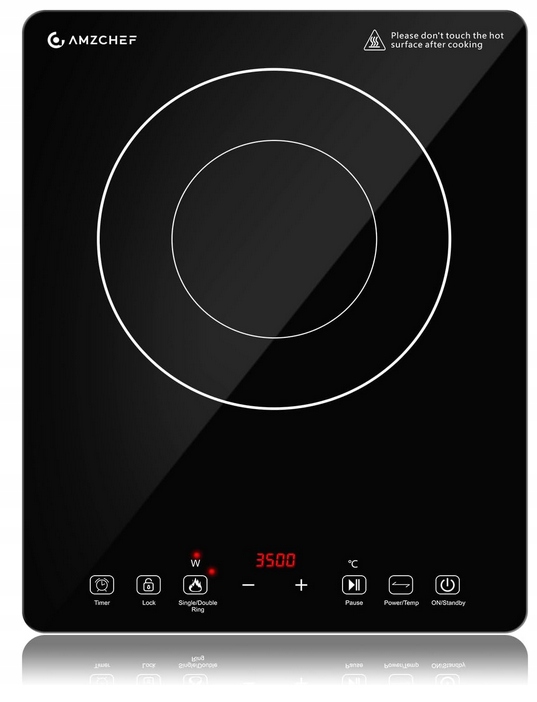 Kuchenka Płyta Indukcyjna Pojedyncza 3500 W Z 9 Ustawieniami Amzchef 0488