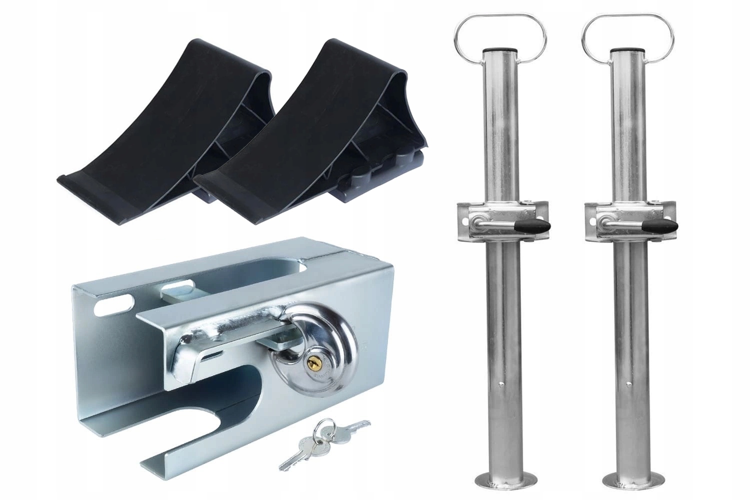 Sada příslušenství pro přívěsy: 2x klín 2x podpěra zajištění závěsu