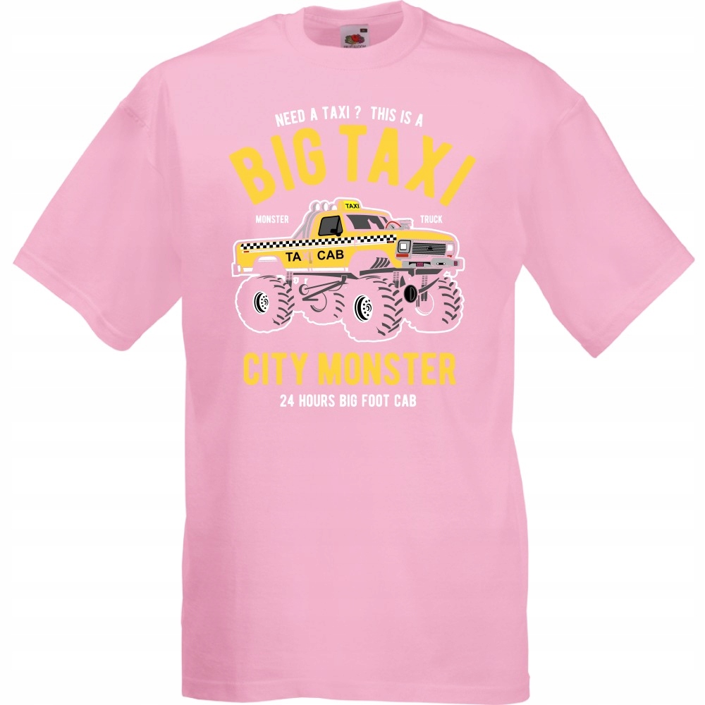 

Koszulka monster truck taxi samochód S różowa