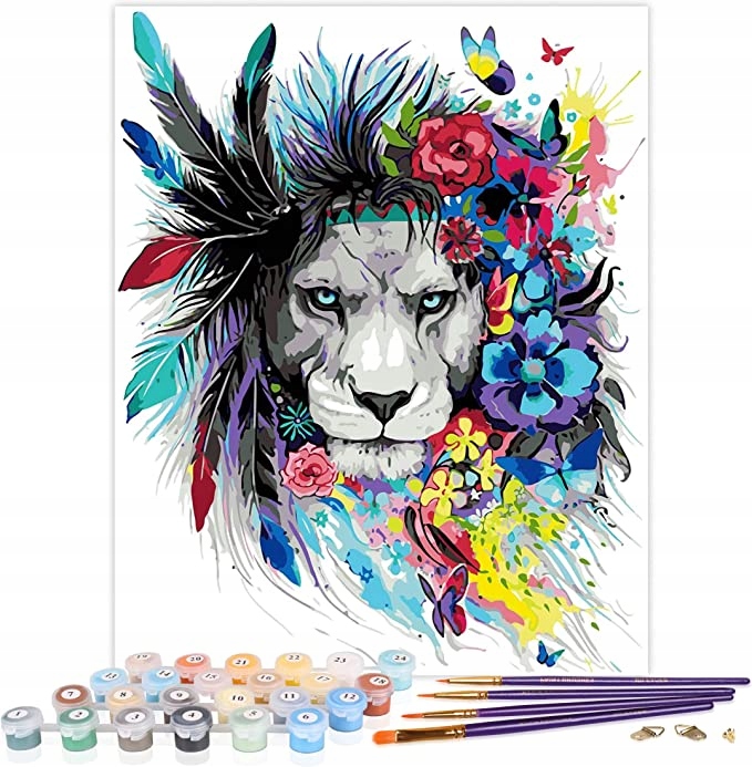 Malování Podle Čísel Krásný Lev Diy Sada