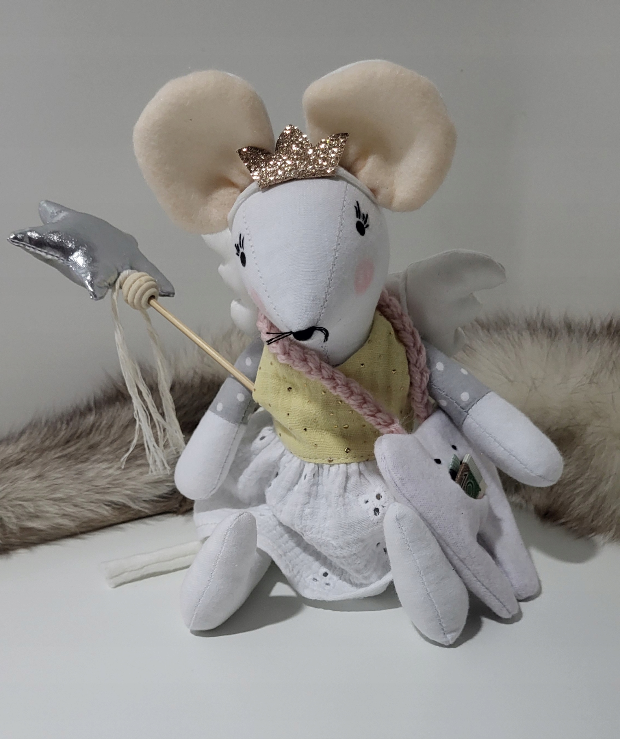 Myška Víla Zuběnka 30cm s doplňky jménem dítěte personalizací