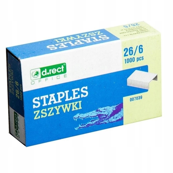 

Zszywki 26/6 D.rect 1000szt.