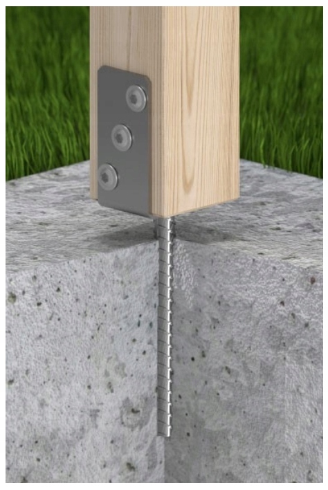 PS100U PODSTAWA SŁUPA DO WMUROWANIA KOTWA 100mm Producent Domax