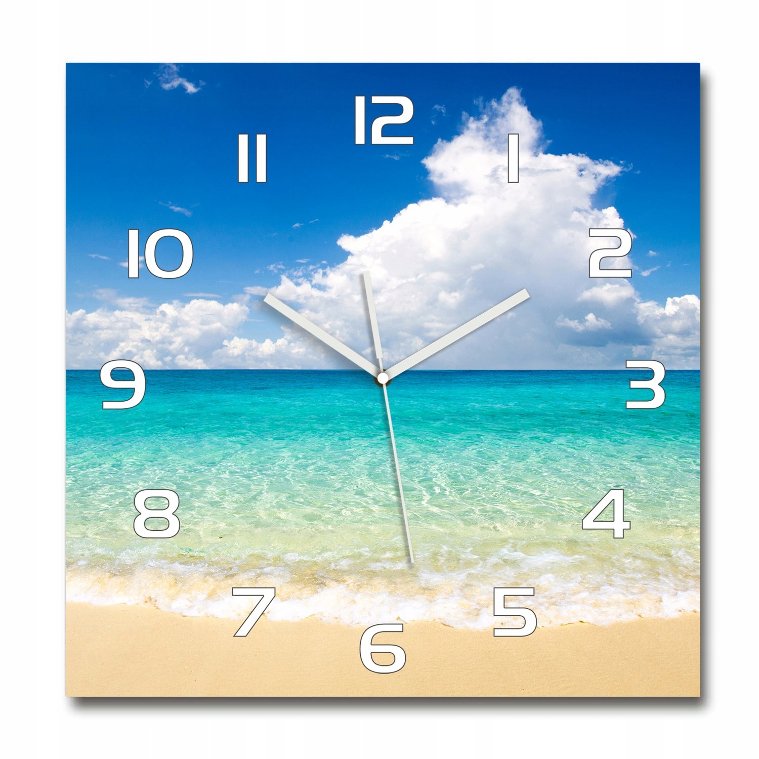 

Duży zegar ze szkła hartowanego Rajska plaża 60x60