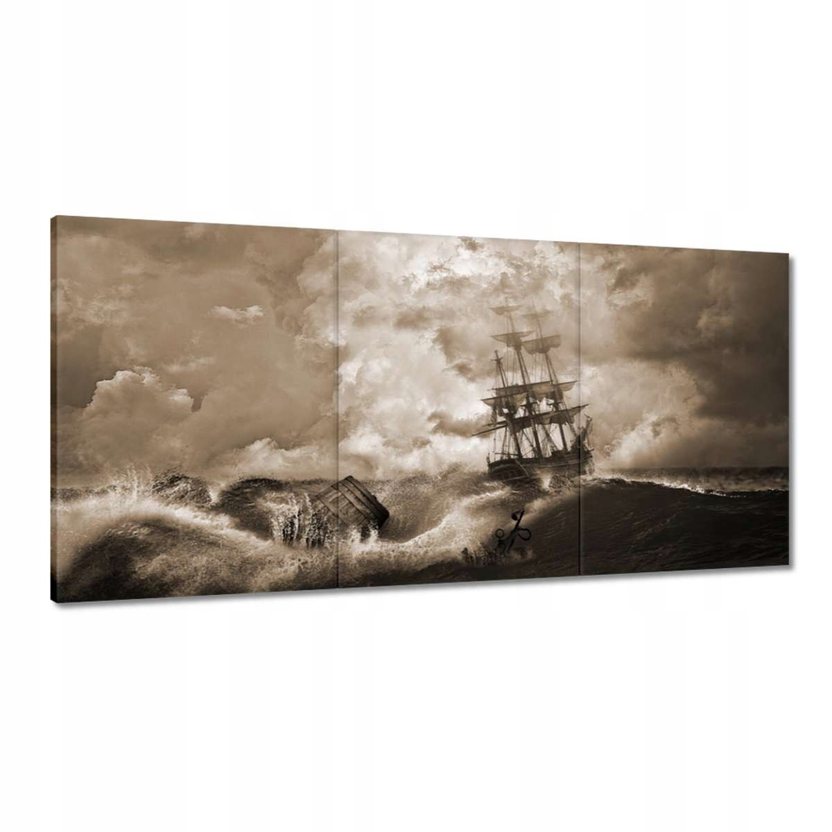 Obrazy 180x90 Búrka more loď krajina