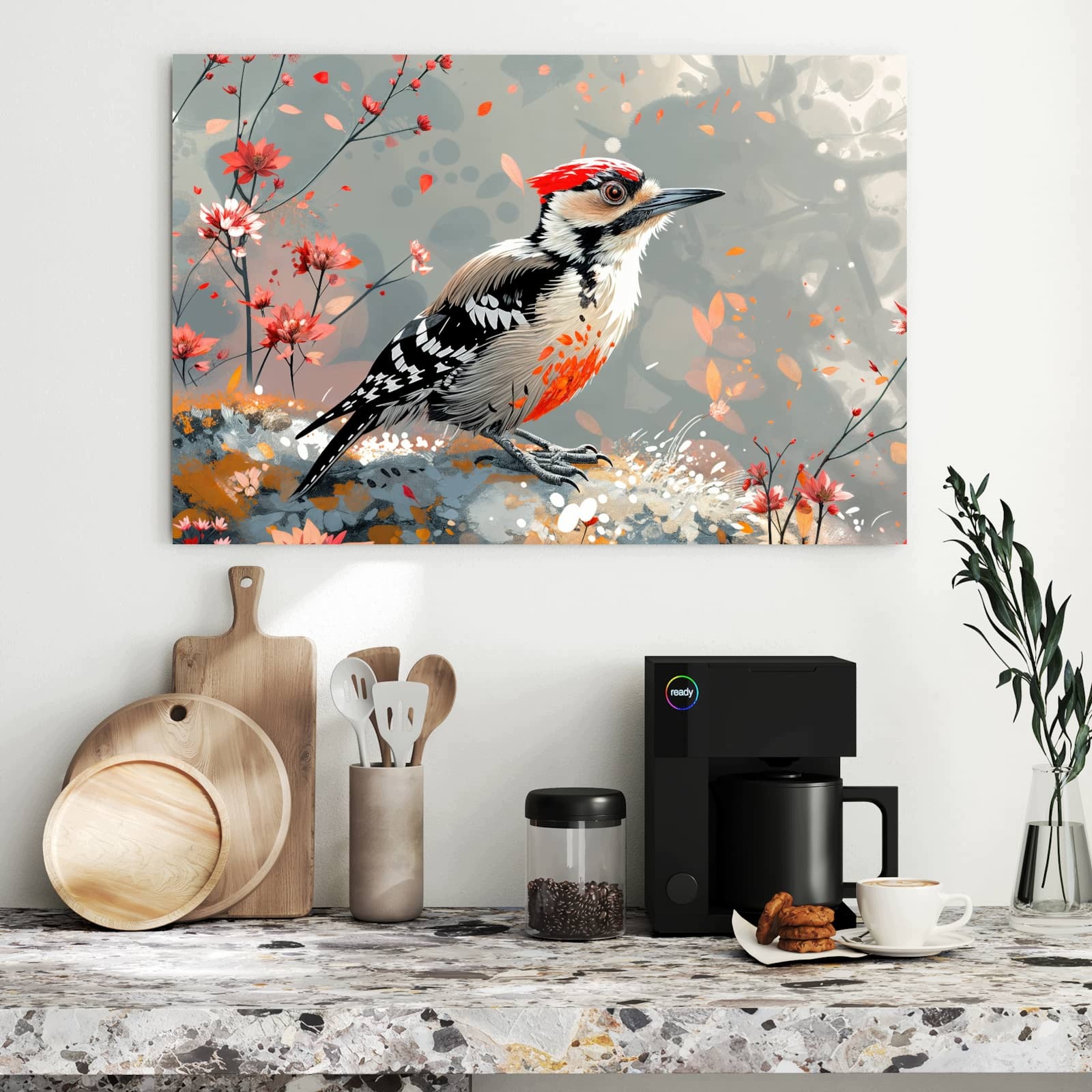 Magnetická tabule Dzieciol miedzy Květiny 90 × 60 cm