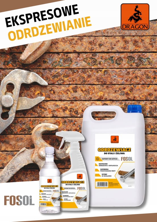 FOSOL Odrdzewiacz do stali i żeliwa 500 ml atomizer Dragon Producent Dragon