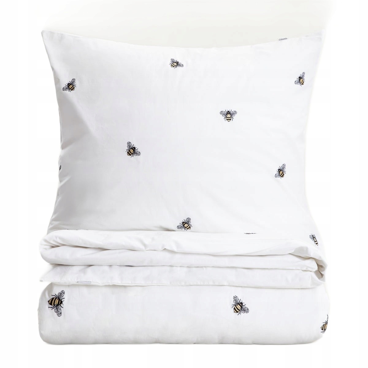 Pościel Zella bawełniana z haftem w pszczoły 220x200 2*70x80 cm Homla