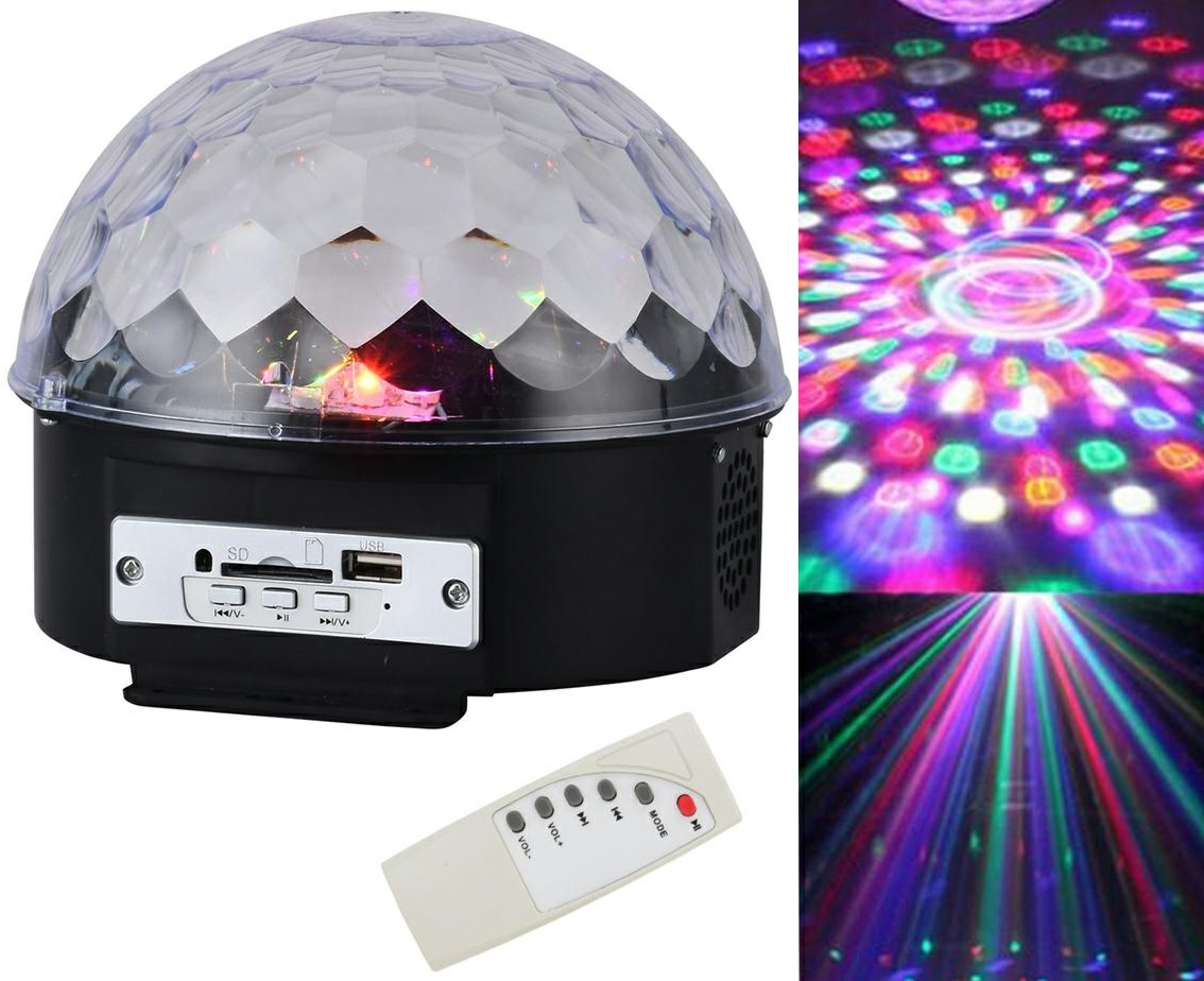 

Kula dyskotekowa Disco Led Rgb microSD Usb MP3 18W