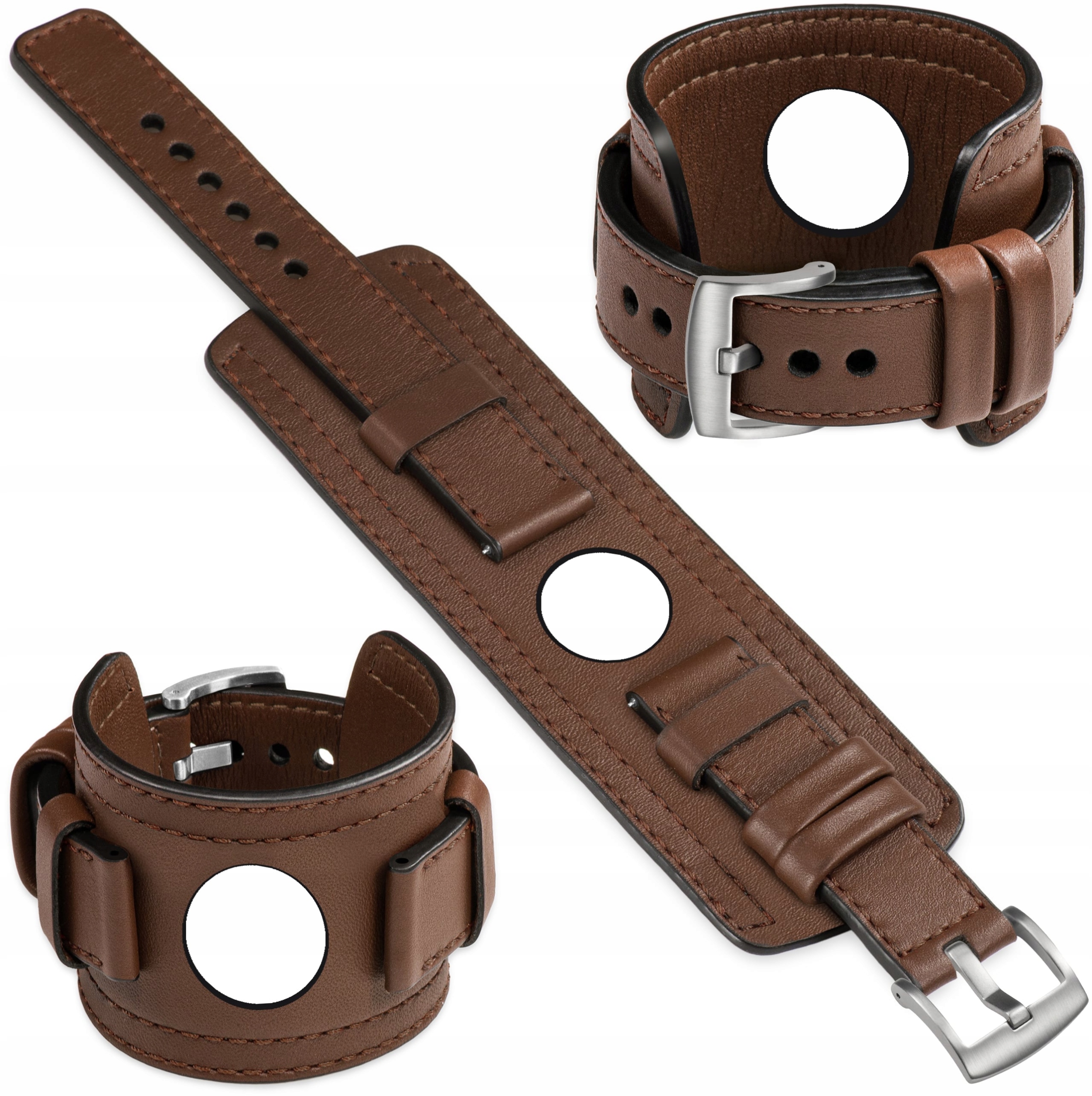 Kožený řemínek 20 mm pro Samsung Galaxy Watch 7 6 5 4 Pro Podložka Movear