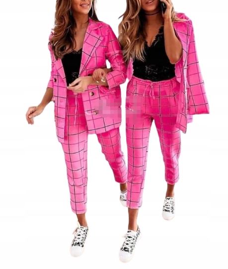 

Komplet garsonka żakiet spodnie fuksja