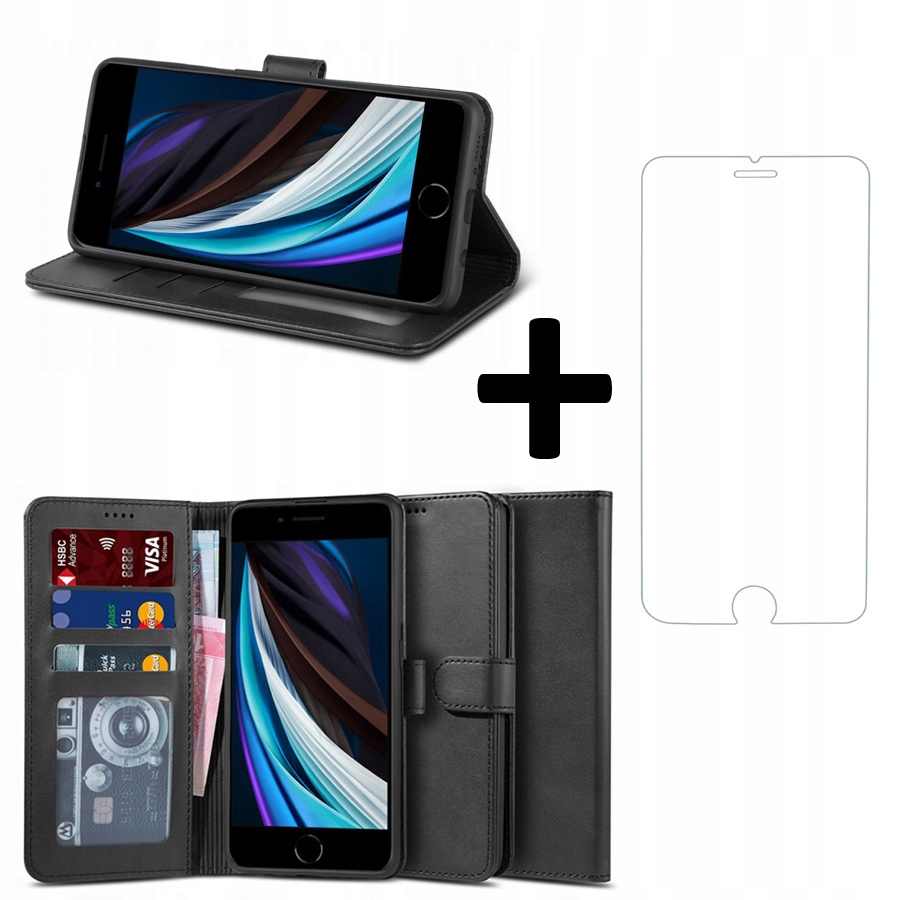 

Etui z klapką Portfel II + szkło do iPhone 7 / 8