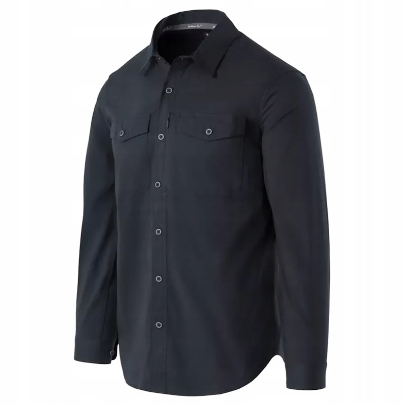 Košile Helikon Covert Concealed Carry Shirt s dlouhým rukávem, barva washed black, velikost M