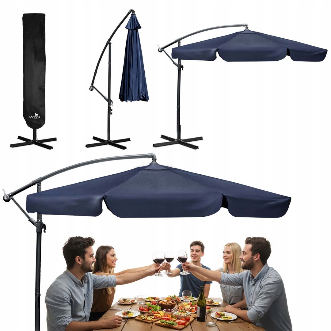 Záhradný slnečník 350 cm s poťahom Plonos PL-880
