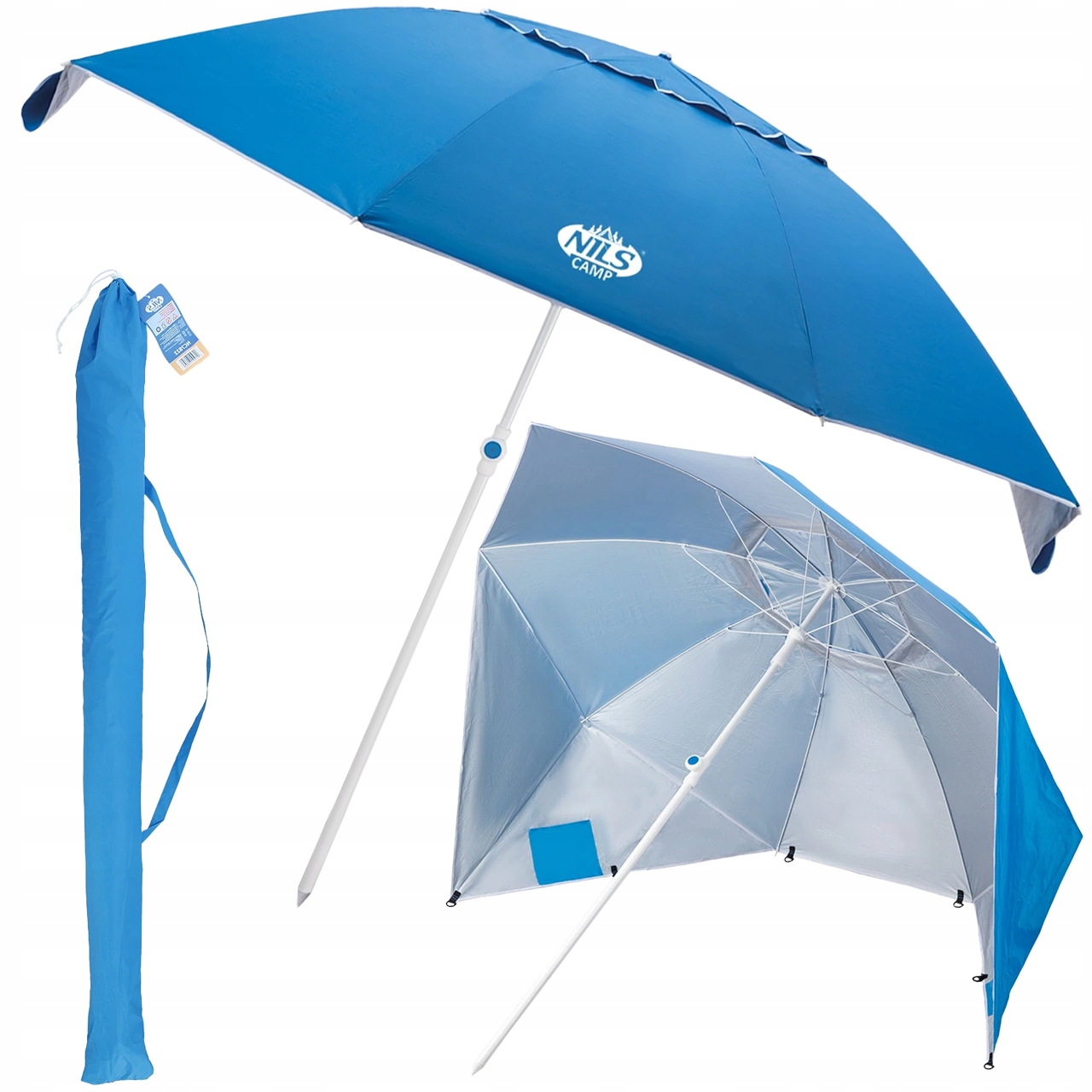 Parasol Do Ogrodu Na Plażę Duży XL Parawan Nils Składany Filtr Uv 220 cm
