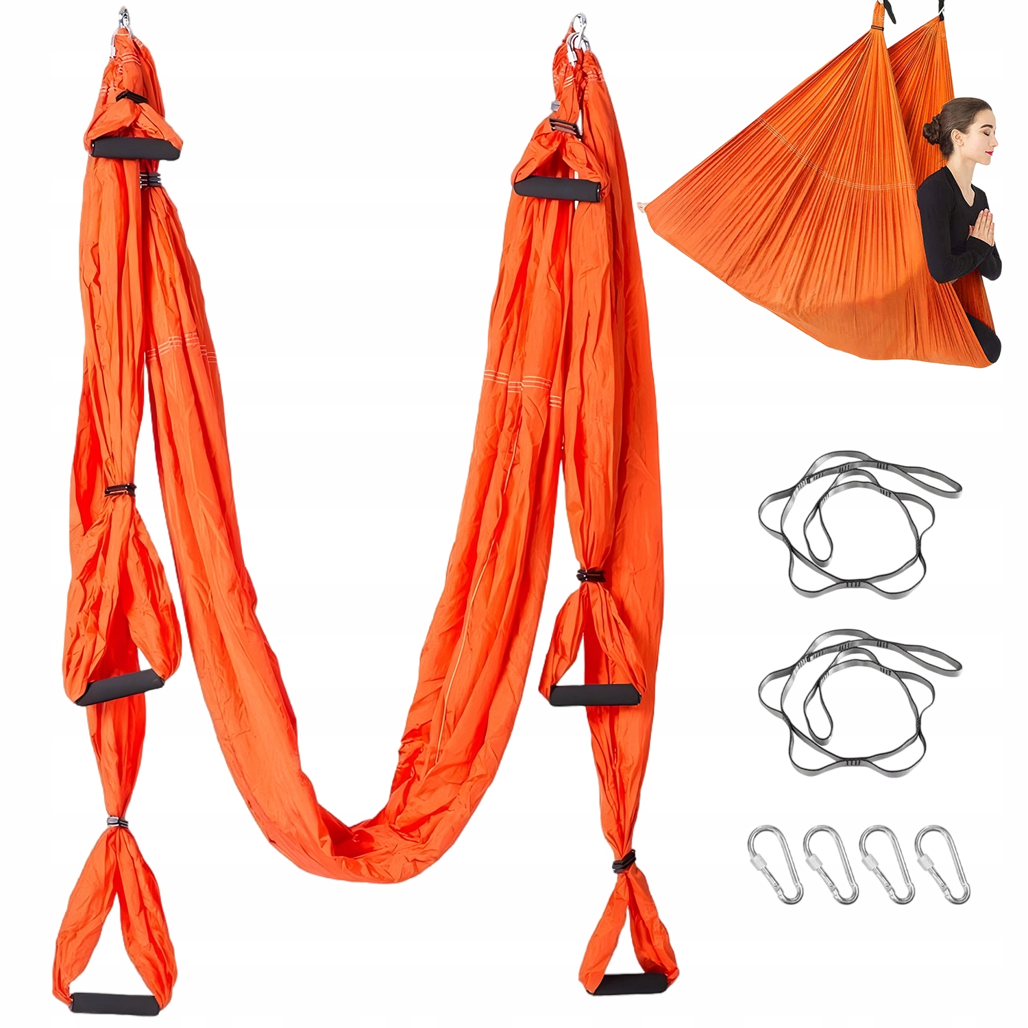 Houpací síť pro antigravitační jógu 6 držáků Aerial Jóga Akrobatický šátek