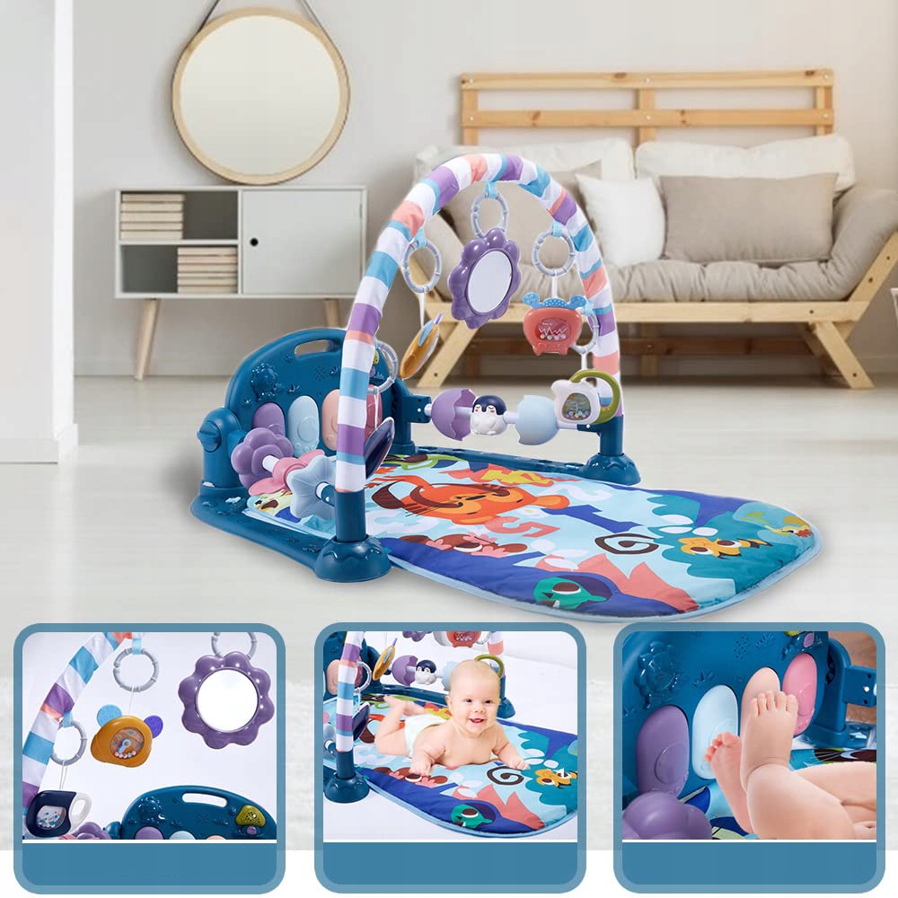 DUŻA MATA EDUKACYJNA MIĘKKA INTERAKTYWNA NIEBIESKI 76x60x28cm Kod producenta SPANIA KARIMATA