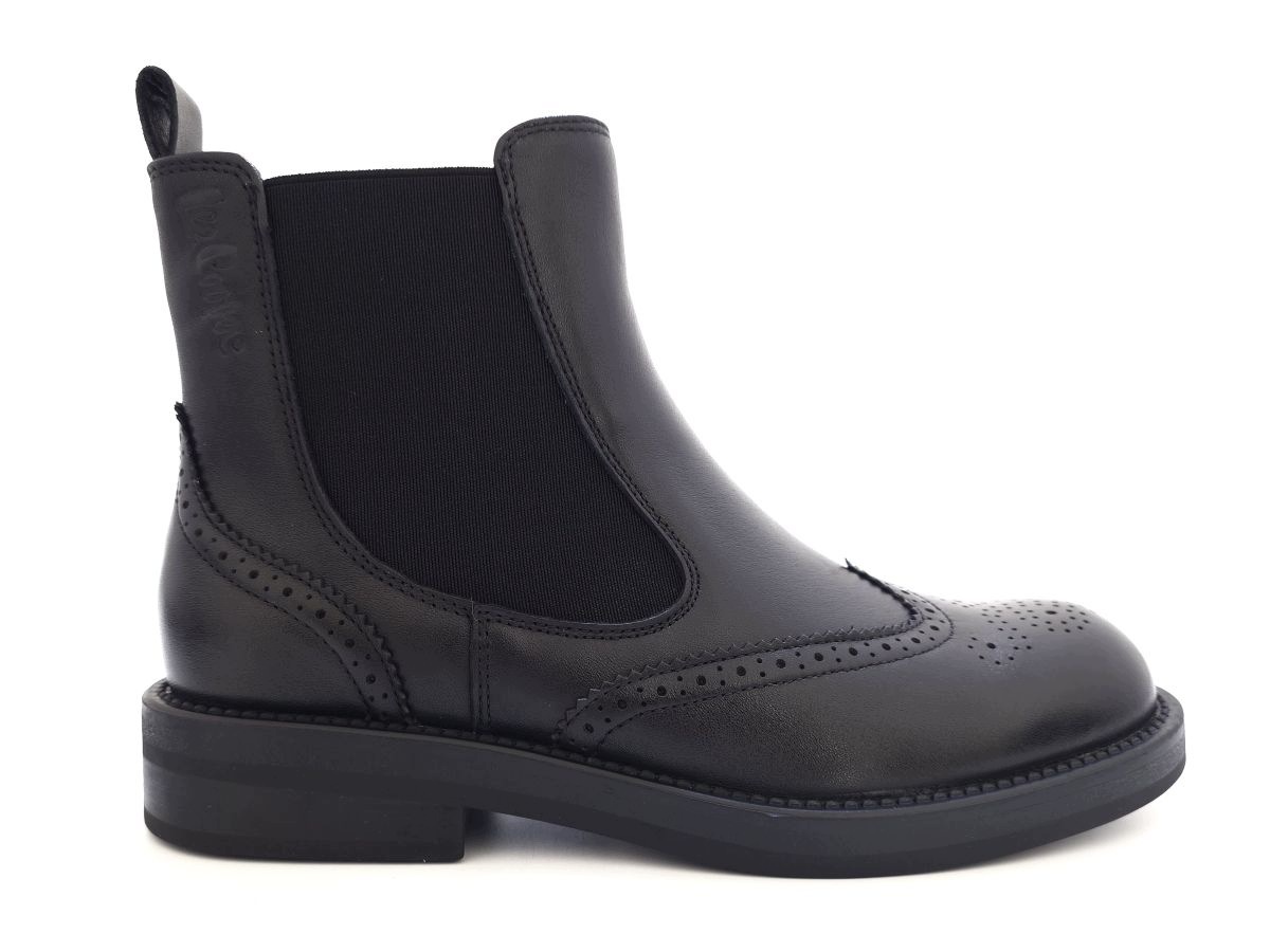 Černé zasouvací dámské kožené boty Lee Cooper LCJ-26-18-4662LC r39