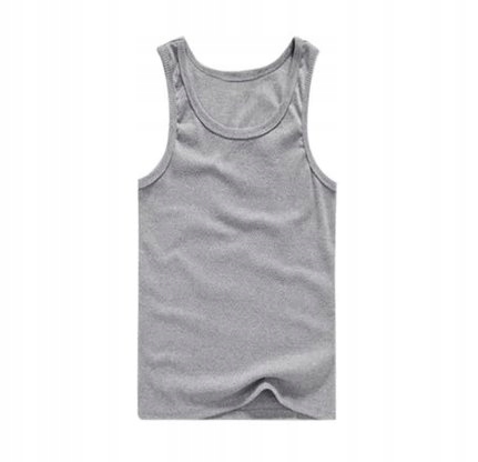 PODKOSZULKA MĘSKA SZARA GŁADKA 100% bawełna L