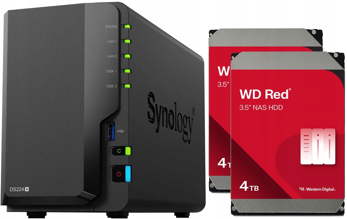 Nas server Synology DiskStation DS224+ 8TB (2x4TB) Wd Red