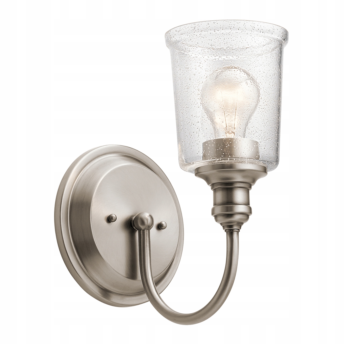Kichler Nástenné svietidlo Waverly Chrom Sklenené tienidlo 1xE27 60W Vintage štýl