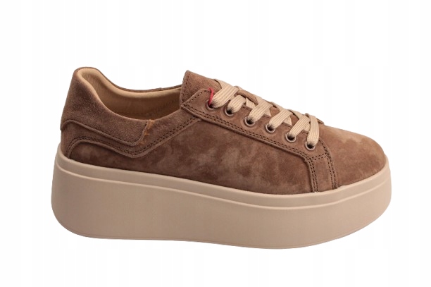 Polobotky Tenisky Goodin GD-LX1072 vel.39 Camel Kůže Semiš Platforma