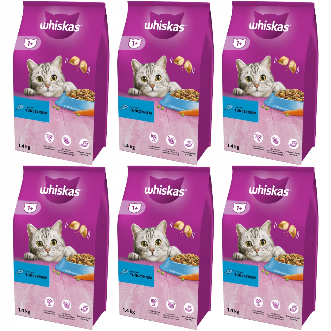 Levně Whiskas Adult Suché Krmivo Pro Kočky Tuňák 6x1,4KG