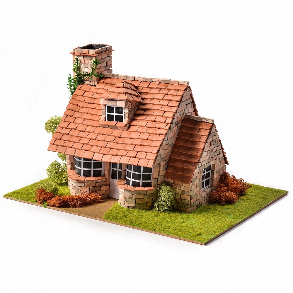 

Domek z Cegły Model Do Sklejania 3D Dom z Oknami